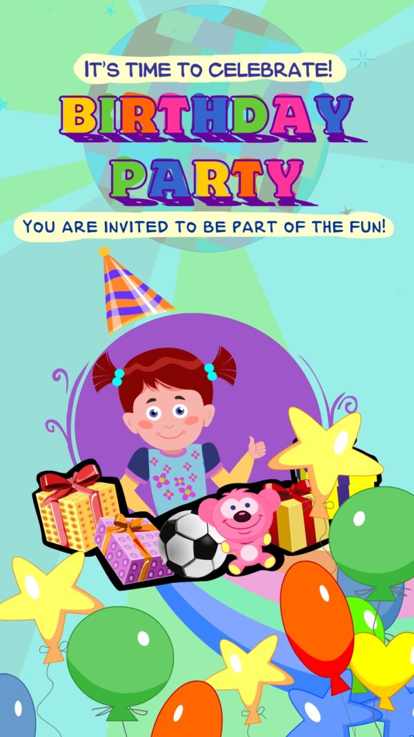 Birthday Invitation clip 10 sec Girl 03