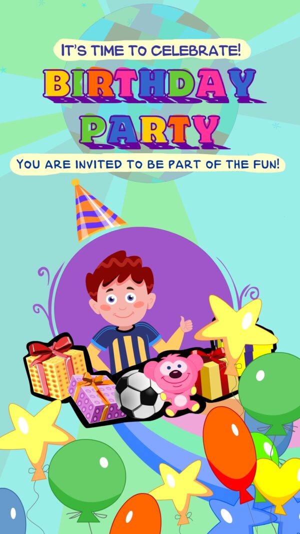 Birthday Invitation clip 10 sec Boy 03