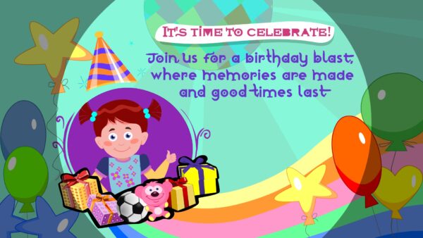 Happy Birthday invitation card _Girl1