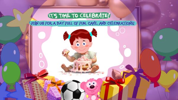 Happy Birthday invitation card _Girl2